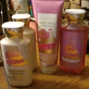 NEW &SEALED 4 PIECE SET IN SWEET PETAL TEACAKE FROM BATH & BODY WORKS